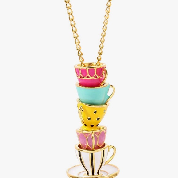 Fashion Jewelry Jewelry - Custom teacup necklace. Tiny colorful fashion jewelry.